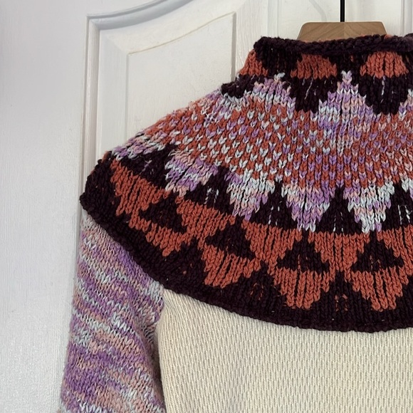 Free People | Swit The Small Stuff Mock Neck Fair Isle Sweater Small Femm Combo - Picture 6 of 12